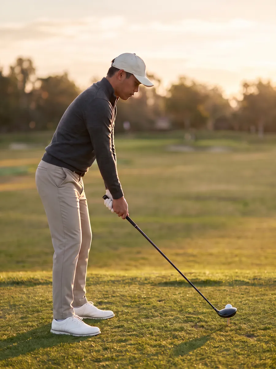 Our golfer at P7, Impact.